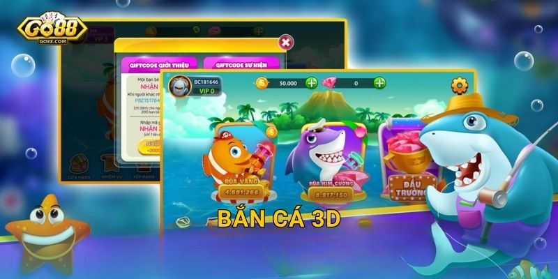 Bắn Cá 3D Go88 SH – Đồ Họa Sống Động Như Thật, Thưởng Thức Đại Dương Trong Lòng Bàn Tay